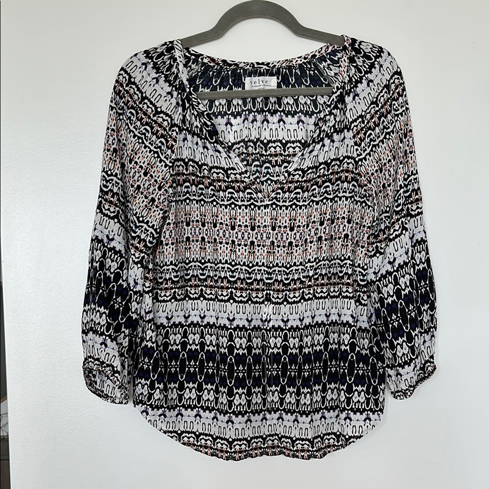 Velvet by Graham & Spencer Patterned 3/4 Sleeve Tunic